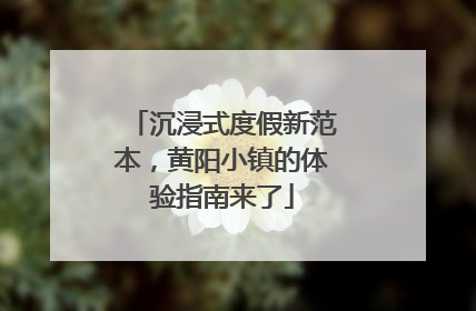 沉浸式度假新范本，黄阳小镇的体验指南来了