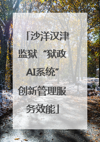 沙洋汉津监狱“狱政AI系统”创新管理服务效能