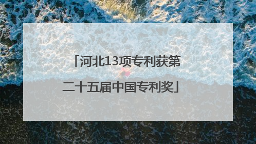 河北13项专利获第二十五届中国专利奖