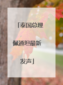 泰国总理佩通坦最新发声