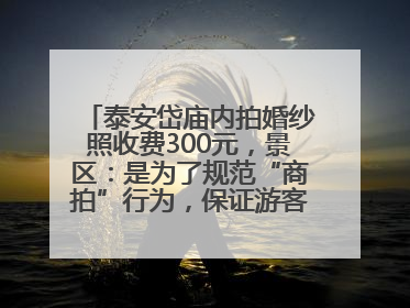 泰安岱庙内拍婚纱照收费300元，景区：是为了规范“商拍”行为，保证游客体验，收取费用全部上交国库