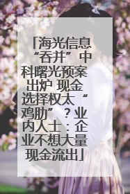 海光信息“吞并”中科曙光预案出炉 现金选择权太“鸡肋”？业内人士：企业不想大量现金流出