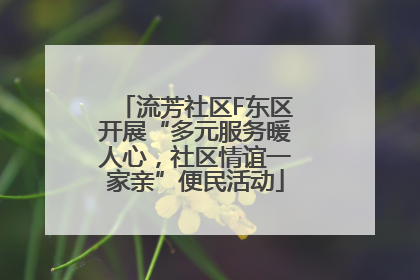 流芳社区F东区开展“多元服务暖人心，社区情谊一家亲”便民活动