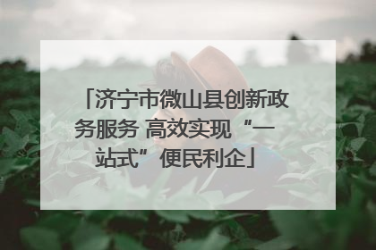 济宁市微山县创新政务服务 高效实现“一站式”便民利企