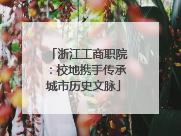 浙江工商职院：校地携手传承城市历史文脉