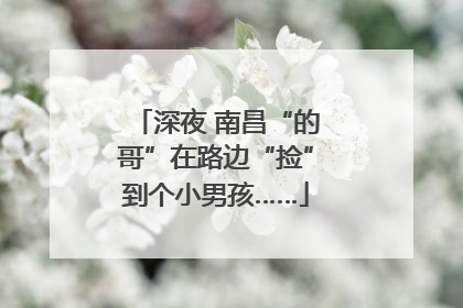 深夜 南昌“的哥”在路边“捡”到个小男孩……