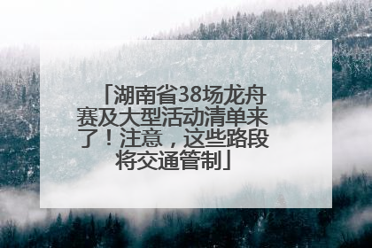 湖南省38场龙舟赛及大型活动清单来了！注意，这些路段将交通管制