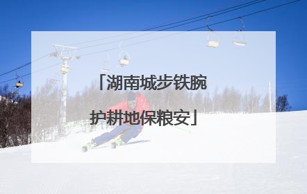 湖南城步铁腕护耕地保粮安