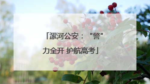 漯河公安：“警”力全开 护航高考