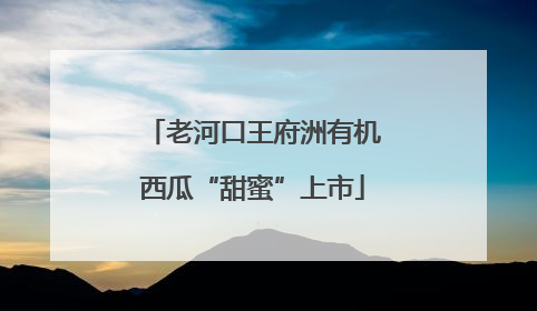 老河口王府洲有机西瓜“甜蜜”上市