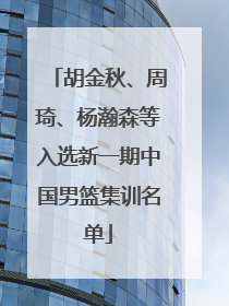 胡金秋、周琦、杨瀚森等入选新一期中国男篮集训名单