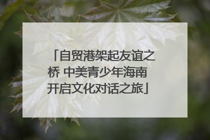 自贸港架起友谊之桥 中美青少年海南开启文化对话之旅