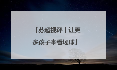 苏超视评︱让更多孩子来看场球