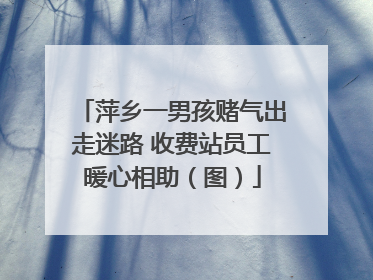萍乡一男孩赌气出走迷路 收费站员工暖心相助（图）