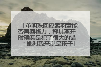 董明珠回应孟羽童能否再回格力，称其离开时确实是犯了很大的错：她对我来说是孩子