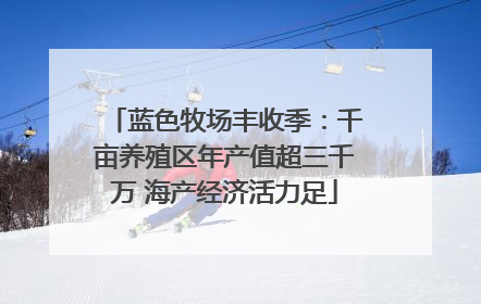 蓝色牧场丰收季：千亩养殖区年产值超三千万 海产经济活力足