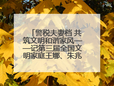 警税夫妻档 共筑文明和谐家风——记第三届全国文明家庭王娜、朱兆鹏家庭