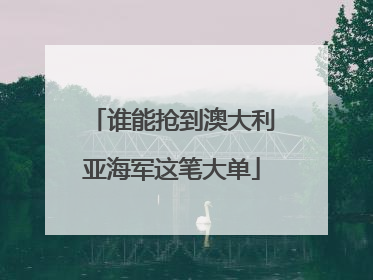 谁能抢到澳大利亚海军这笔大单