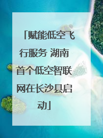 赋能低空飞行服务 湖南首个低空智联网在长沙县启动