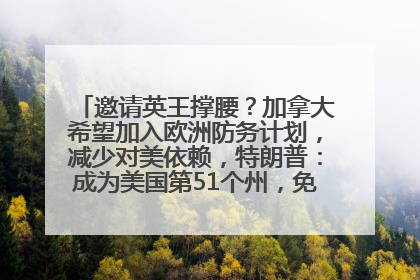 邀请英王撑腰？加拿大希望加入欧洲防务计划，减少对美依赖，特朗普：成为美国第51个州，免费用“金穹”