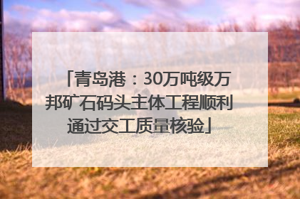 青岛港：30万吨级万邦矿石码头主体工程顺利通过交工质量核验