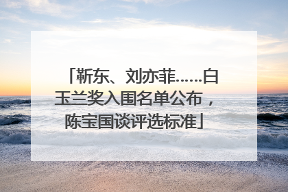 靳东、刘亦菲……白玉兰奖入围名单公布，陈宝国谈评选标准
