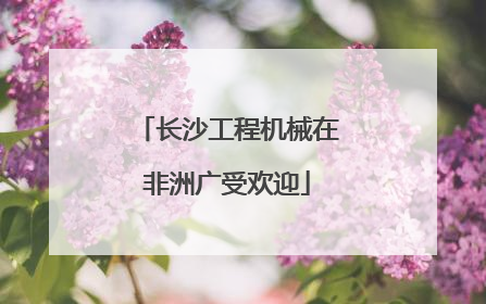 长沙工程机械在非洲广受欢迎