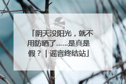 阴天没阳光，就不用防晒了……是真是假？｜谣言终结站