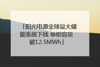 阳光电源全球最大储能系统下线 单柜容量破12.5MWh