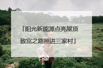 阳光新能源点亮屋顶 致富之路照进三家村
