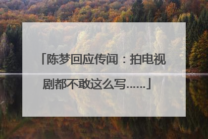 陈梦回应传闻：拍电视剧都不敢这么写……