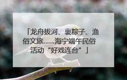 龙舟拔河、裹粽子、渔俗文旅……海宁端午民俗活动“好戏连台”