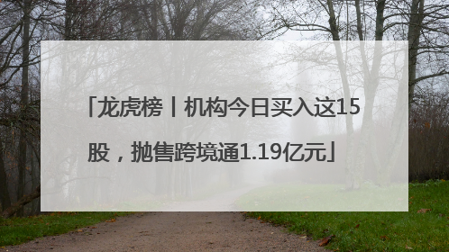 龙虎榜丨机构今日买入这15股，抛售跨境通1.19亿元