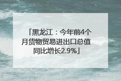黑龙江：今年前4个月货物贸易进出口总值同比增长2.9%