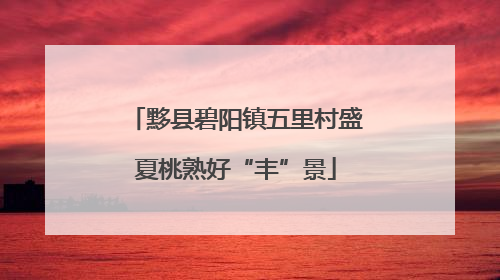 黟县碧阳镇五里村盛夏桃熟好“丰”景