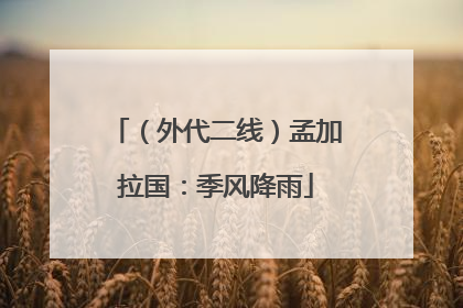 （外代二线）孟加拉国：季风降雨