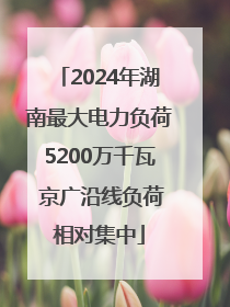 2024年湖南最大电力负荷5200万千瓦 京广沿线负荷相对集中