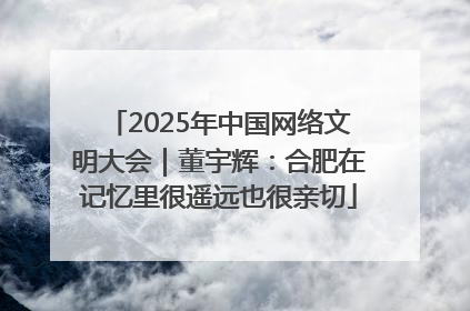 2025年中国网络文明大会｜董宇辉：合肥在记忆里很遥远也很亲切