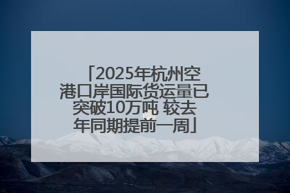 2025年杭州空港口岸国际货运量已突破10万吨 较去年同期提前一周