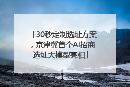 30秒定制选址方案，京津冀首个AI招商选址大模型亮相