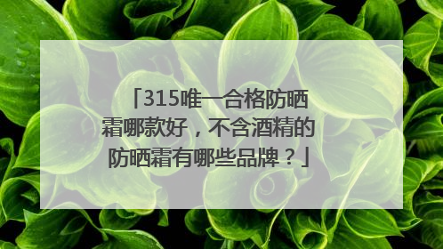315唯一合格防晒霜哪款好，不含酒精的防晒霜有哪些品牌？