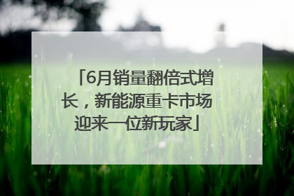 6月销量翻倍式增长，新能源重卡市场迎来一位新玩家