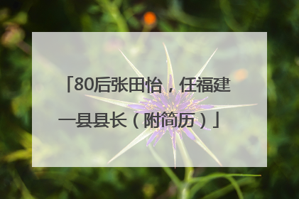 80后张田怡，任福建一县县长（附简历）