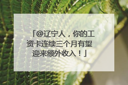 @辽宁人，你的工资卡连续三个月有望迎来额外收入！