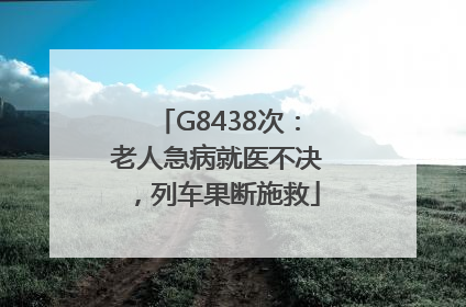 G8438次：老人急病就医不决，列车果断施救